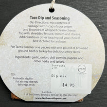 Load image into Gallery viewer, Taco Seasoning and Dip