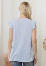 Load image into Gallery viewer, Light Blue Ruffle Top Large
