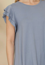 Load image into Gallery viewer, Blue Ruffle Sleeve Blouse XLarge
